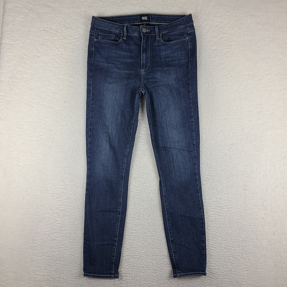 PAIGE Jeans Womens 31 Blue Hoxton Ankle‎ Charing Medium Wash Denim *